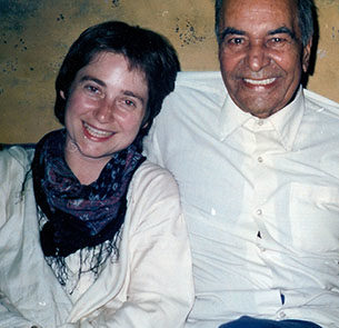 Shaila with HWL Poonja Shaila with buddhist meditation teacher HWL Poonja